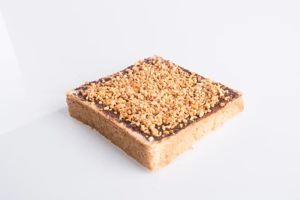 Pão. fatia de pão com creme de chocolate — Fotografia de Stock