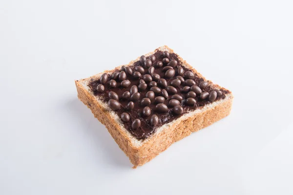 Bröd. brödskiva med choklad grädde — Stockfoto