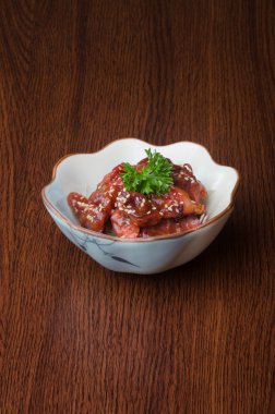 Japon mutfağı. arka planda suşi ahtapot