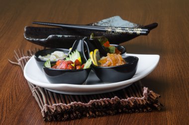 Japon mutfağı. arka planda suşi ahtapot