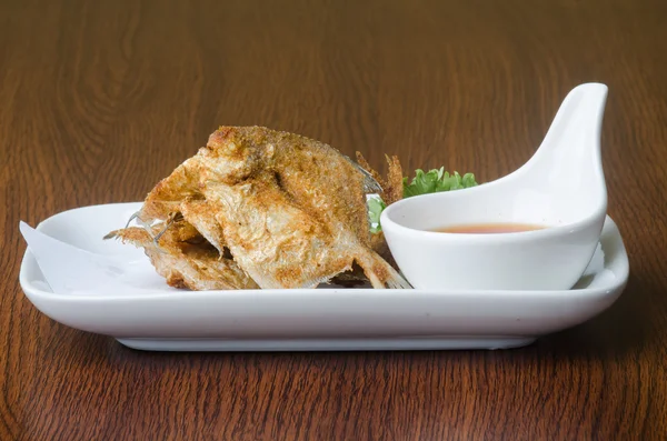 Japanese cuisine. fried fish on the background — Stock Photo, Image