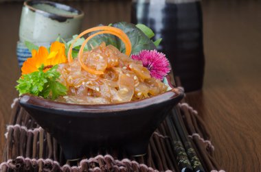 cozinha japonesa. comida japonesa no fundo