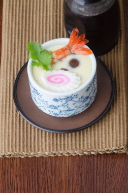 japanese cuisine. steamed egg on the background clipart