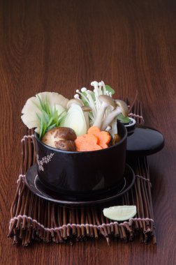 Japon mutfağı. arka planda çorbası