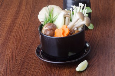 Japon mutfağı. arka planda çorbası