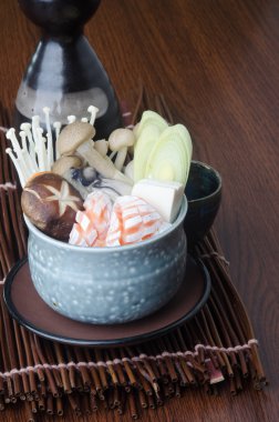 Japon mutfağı. arka planda çorbası