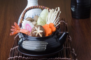 Japon mutfağı. arka planda çorbası