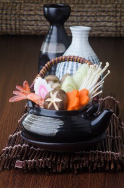 Japon mutfağı. arka planda çorbası