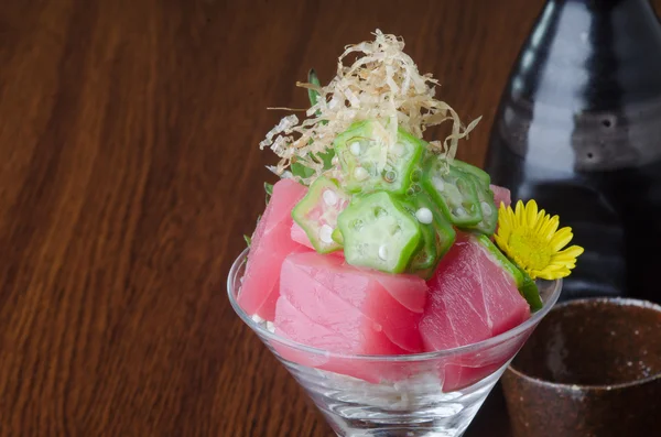 Japanese cuisine. sashimi on the background — Stock Photo, Image