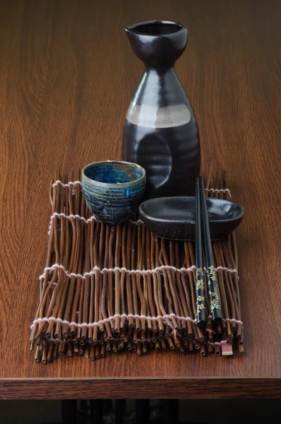 Japanese cuisine. sake on the background — Stock Photo, Image