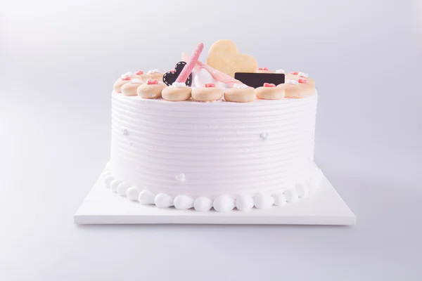 Pastel, cumpleaños pastel de helado en el fondo —  Fotos de Stock