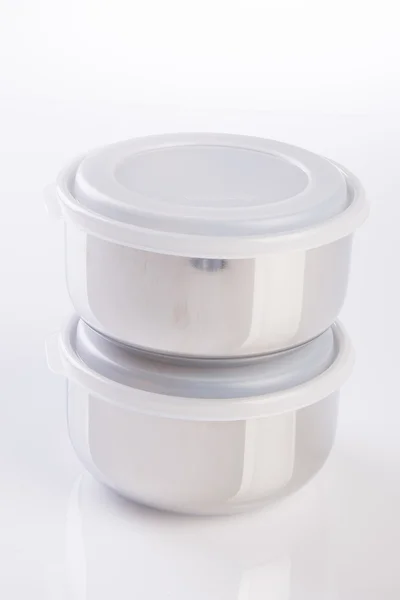 Food containers on the white background. — Stock Photo, Image