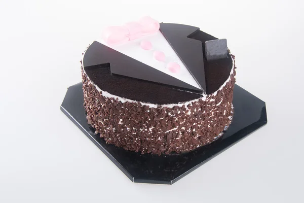 케이크입니다. 배경에 초콜릿 케이크 — 스톡 사진