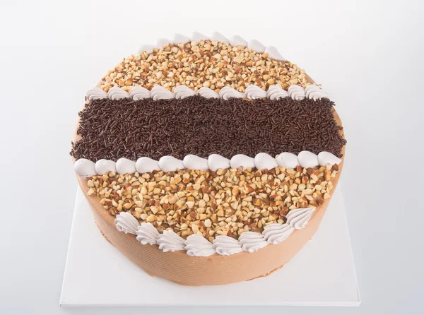 Pastel. tortas de chocolate en el fondo — Foto de Stock