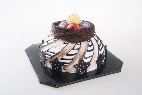 Pastel. tortas de chocolate en el fondo —  Fotos de Stock