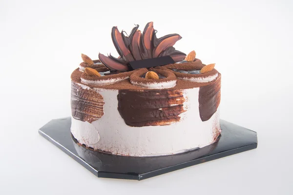Κέικ. κέικ σοκολάτας σε φόντο — Φωτογραφία Αρχείου