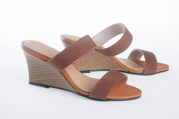 Schoen. vrouw sandaal op een achtergrond — Stockfoto
