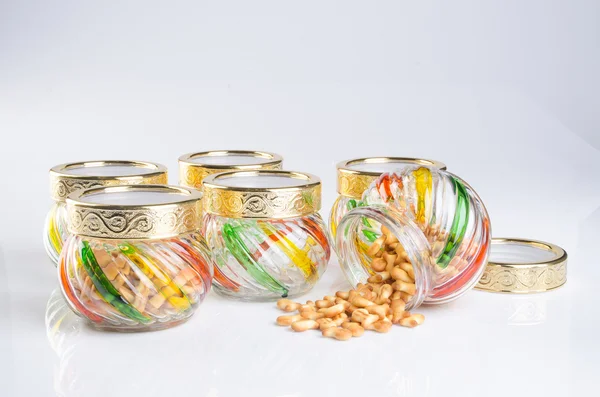 Candy jar op een achtergrond — Stockfoto