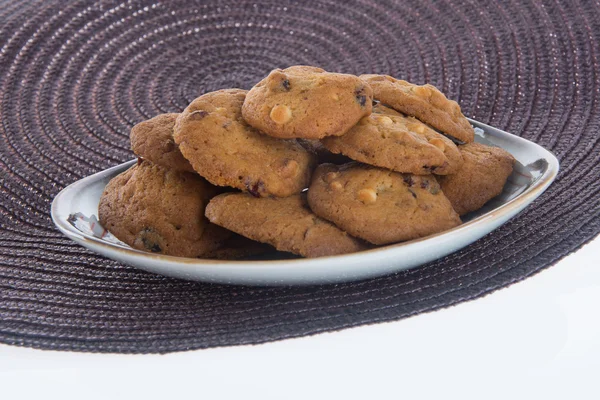 백그라운드에 초콜릿 칩 쿠키 — 스톡 사진