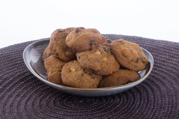 Chocolate chips cookies on background — Stock Photo, Image