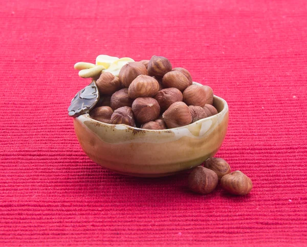 Gila. hazelnut di latar belakang — Stok Foto