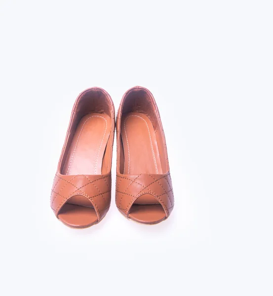 Schoen. Bruine kleur mode vrouw schoenen op een achtergrond. — Stockfoto