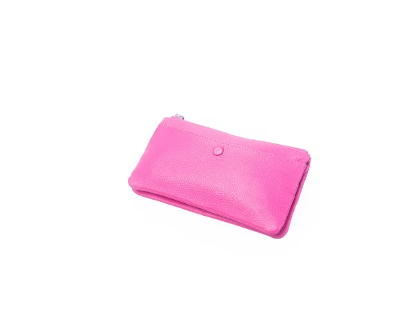 Wallet or purse woman (pink colour) on a background. — Stock Photo, Image