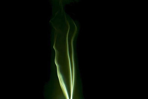 Green abstract smoke on the black background — Stock Photo, Image
