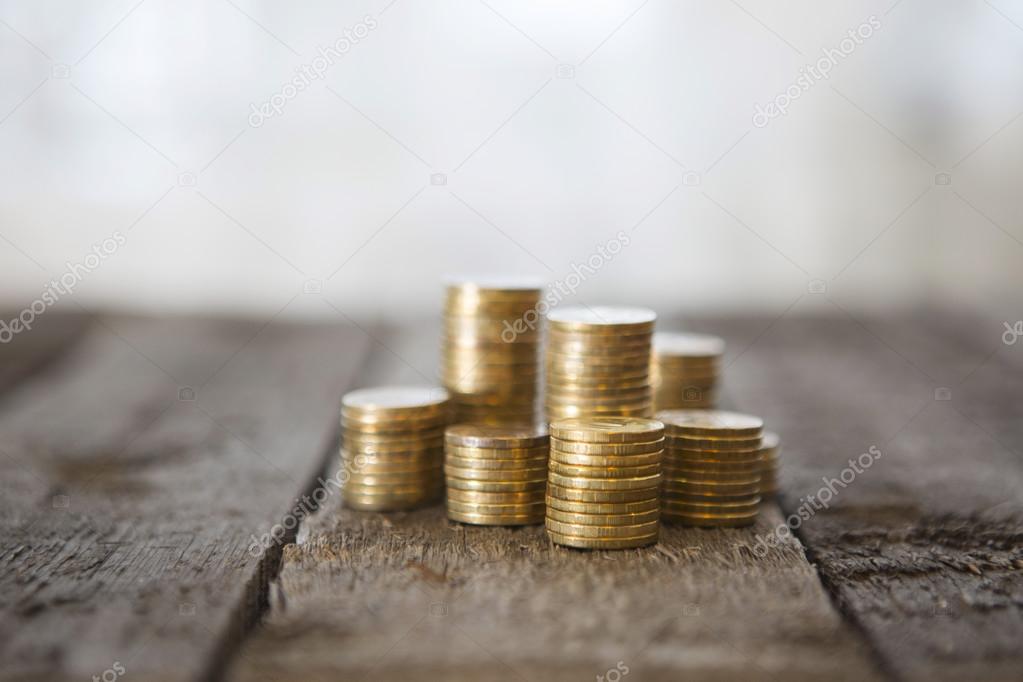 A gold coin on a table