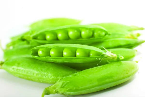 Pods peas on a white — Stock Photo, Image