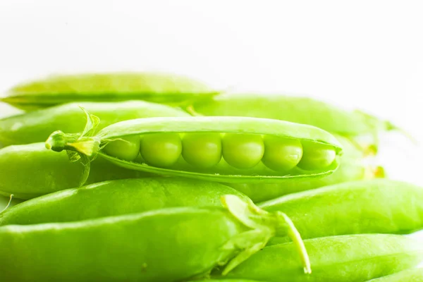 Pods peas on a white — Stock Photo, Image