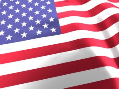 Amerikan bayrağı sallayarak yavaş. Amerikan bayrağı sallayarak yakın çekim.