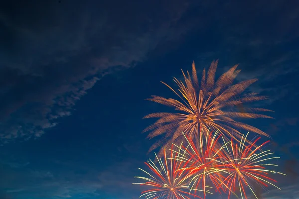 Fuegos artificiales de colores brillantes en la noche — Foto de Stock