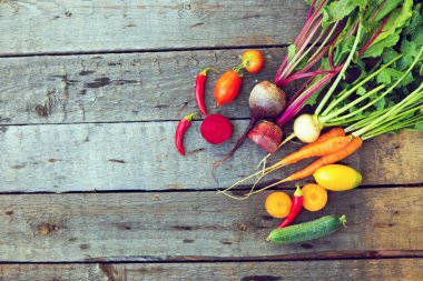 Çeşitli ham organik sebze ile kompozisyon