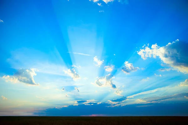 Photo of sunset in the countryside — Stock Photo, Image