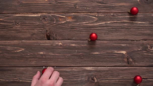 Mans mano llena fondo de Navidad — Vídeos de Stock