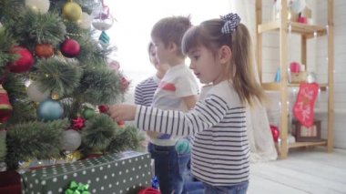 Aile Noel 'i güneşli bir sabahta kutluyor.