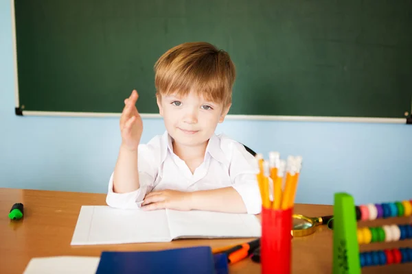 학교에서 귀엽고 아이는 수업중에 준비가 있습니다 — 스톡 사진