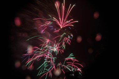 Havai fişek gecesi. Harika bir ülkenin harika bayramı. Amerika Birleşik Devletleri 'nde Bağımsızlık Günü kutlaması. 4 Temmuz.