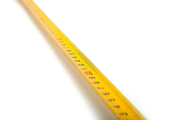 Yellow Measuring Tape Isolated White Background — Stock Photo, Image