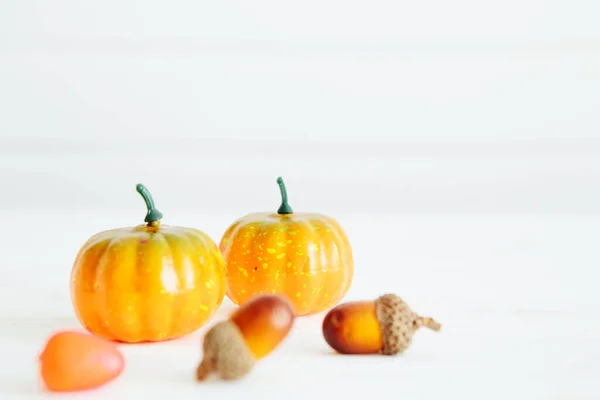 Pumpkins White Background Organic Food Healthy Food Concept Thanksgiving Halloween — Stock Photo, Image