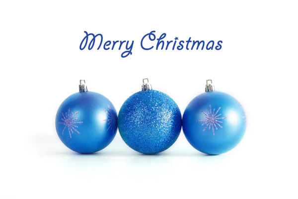Beyaz Arka Planda Izole Edilmiş Mavi Noel Topu — Stok fotoğraf