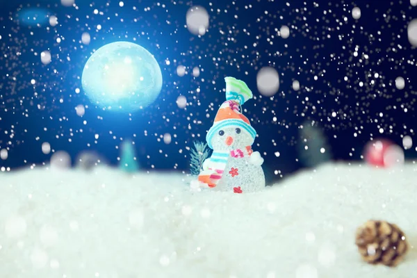 Snow Man Full Moon Snowflakes Background Elements Image Furnished Nasa — Stock Photo, Image