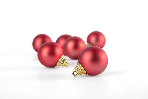 Red Christmas Balls Isolated White Background — Stock Photo, Image