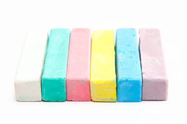 Colorful Chalk Isolated White Background — Stock Photo, Image