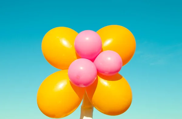 Richly Colored Balloons Blowing Wind — Stock Photo, Image