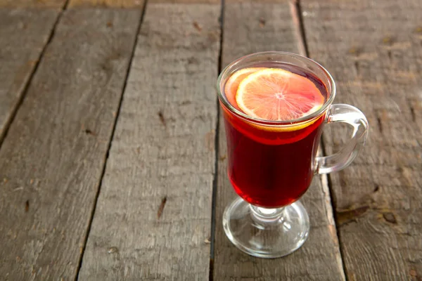 Winter Drink Mulled Wine Oranges Cloves — Stock Photo, Image