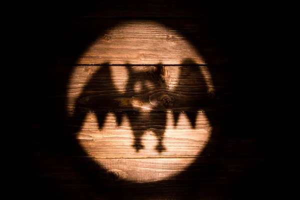 Силуэты Летучей Мыши Прямо Деревянном Фоне Хэллоуин Тень — стоковое фото