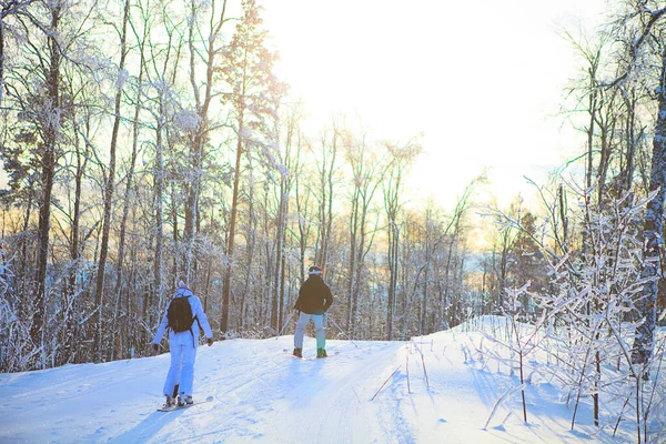 Skifahrer Winter Mit Schnee — Stockfoto