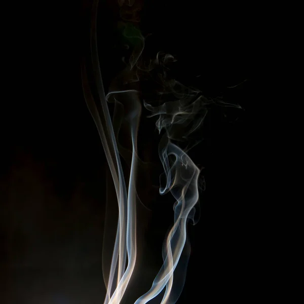 Kouř Abstraktní Tmavém Nebo Černém Pozadí — Stock fotografie